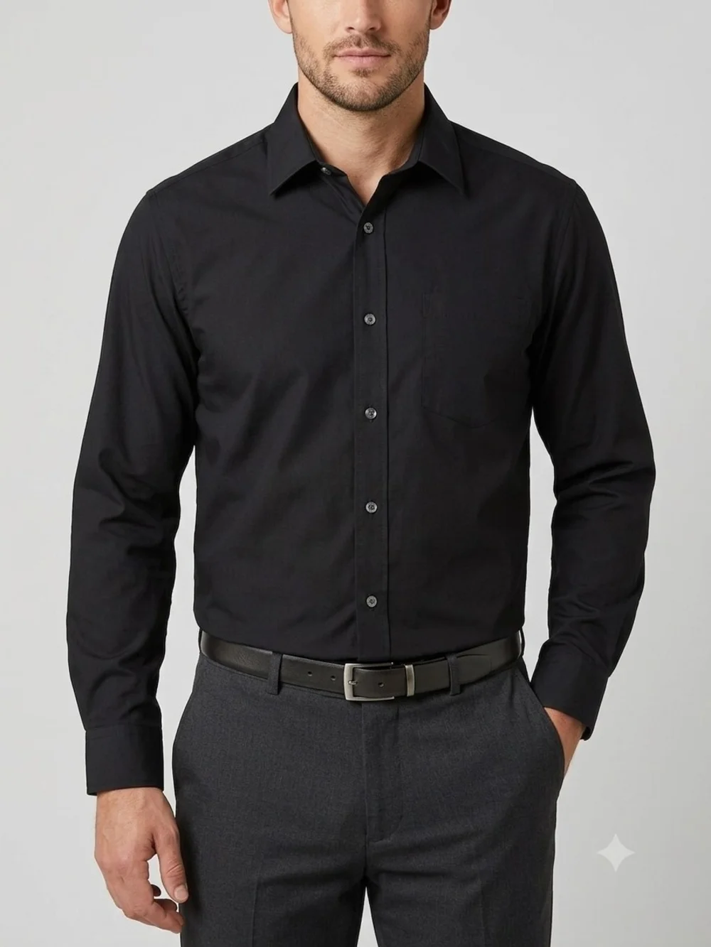 George Black Long-Sleeve Dress Shirt.   MS 25